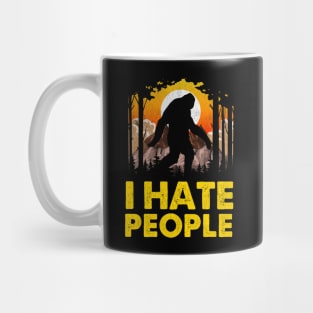 Cute & Funny I Hate People Bigfoot Pun Nature Mug